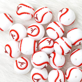 "A" Angles baseball team round shape focal Silicone Focal Beads Wholesale
