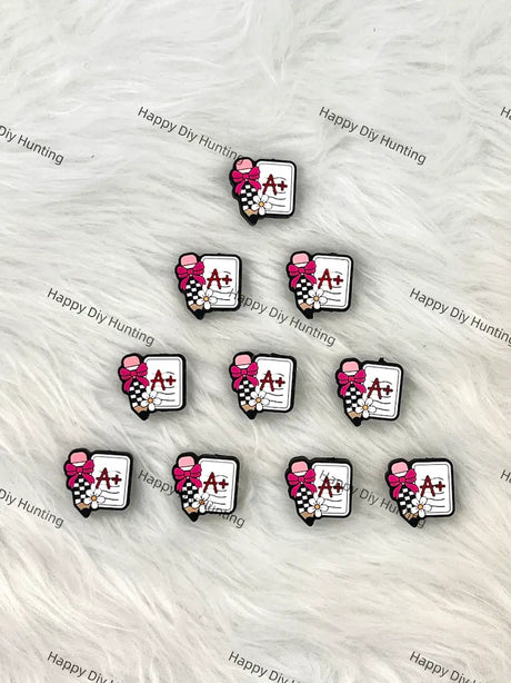 A+ Letter Book Shape Silicone Focal Beads for DIY Beadable Pen Making