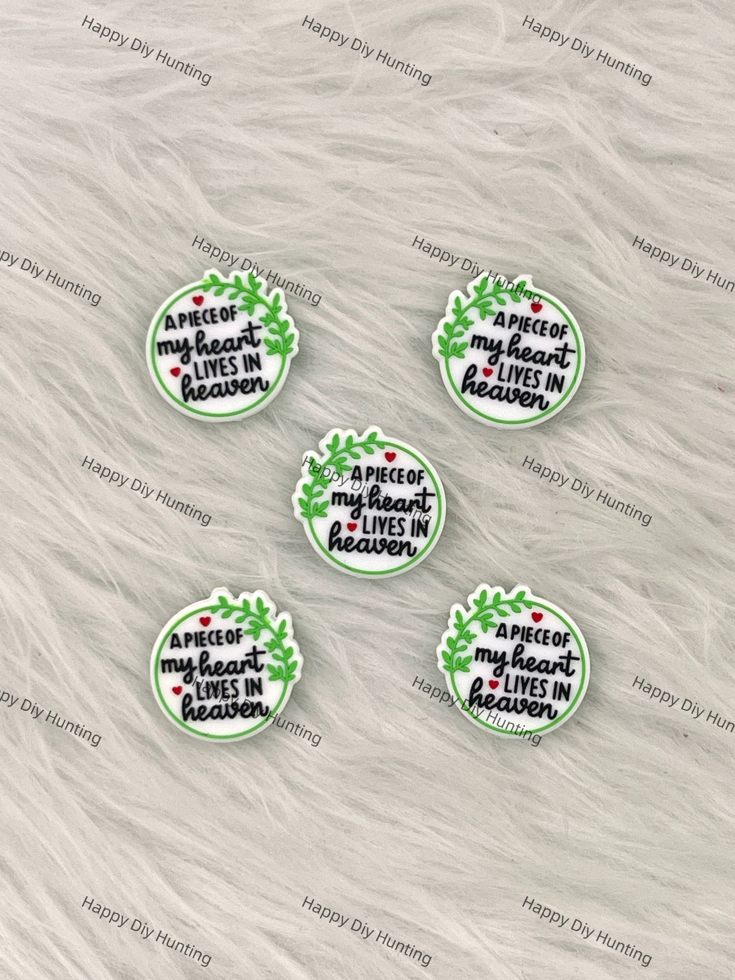 A Piece Of My Heart Lives In Heaven Silicone Focal Beads Wholesale