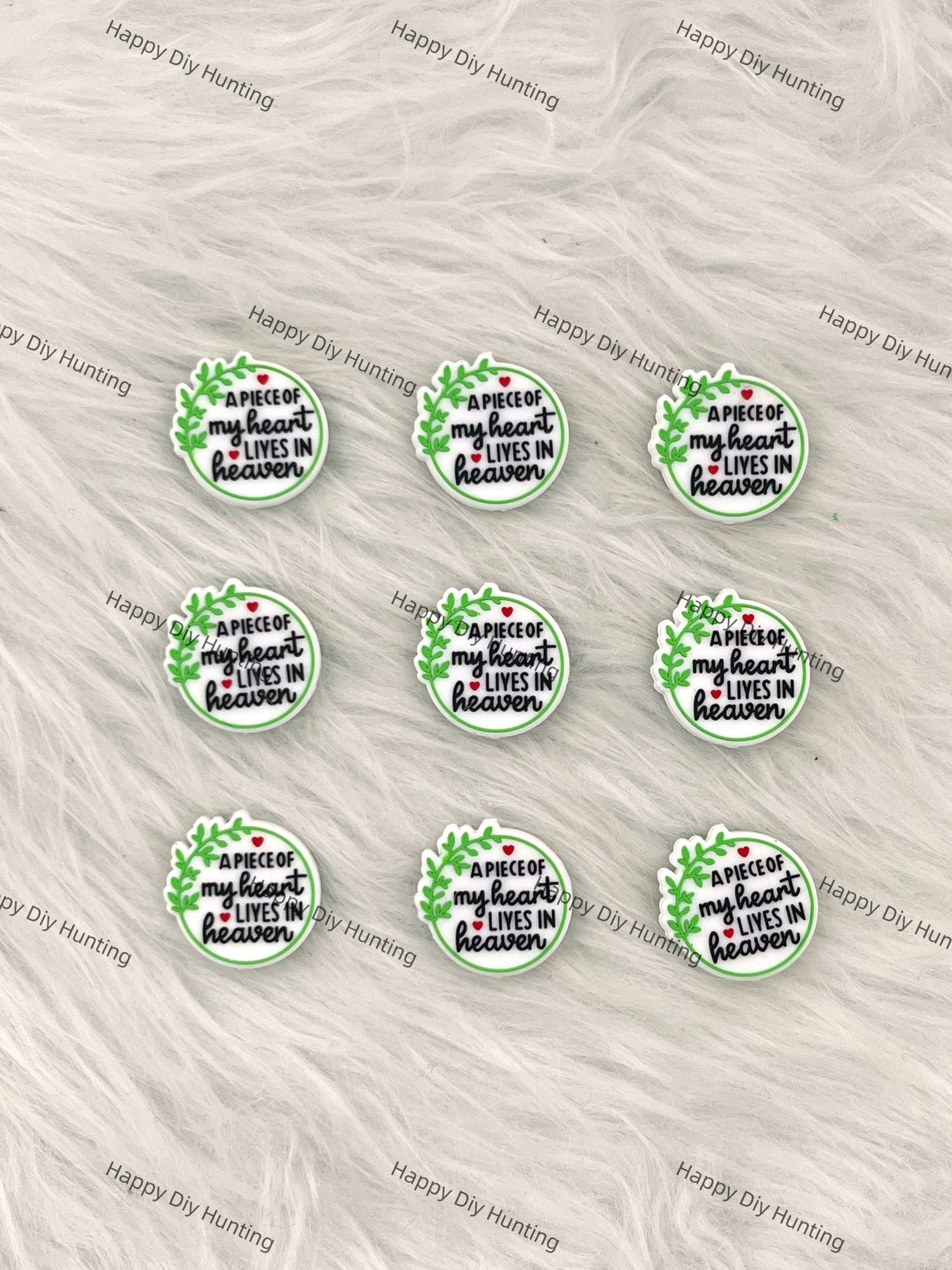 A Piece Of My Heart Lives In Heaven Silicone Focal Beads Wholesale