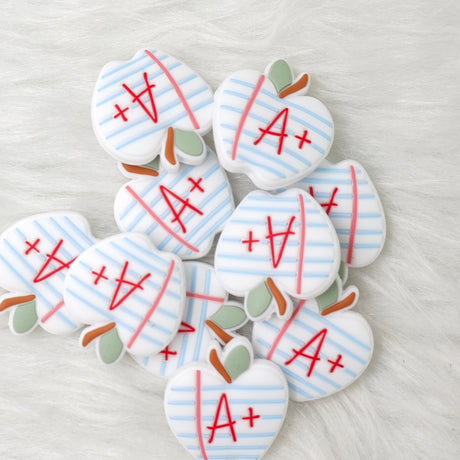 A plus teaching apple Silicone Focal Beads Wholesale, teaching focal beads