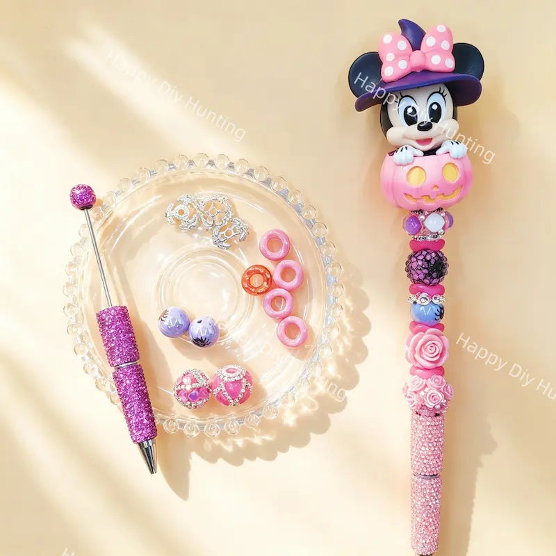 Halloween cartoon pumpkin beadable pen DIY kit, handmade craft supplies