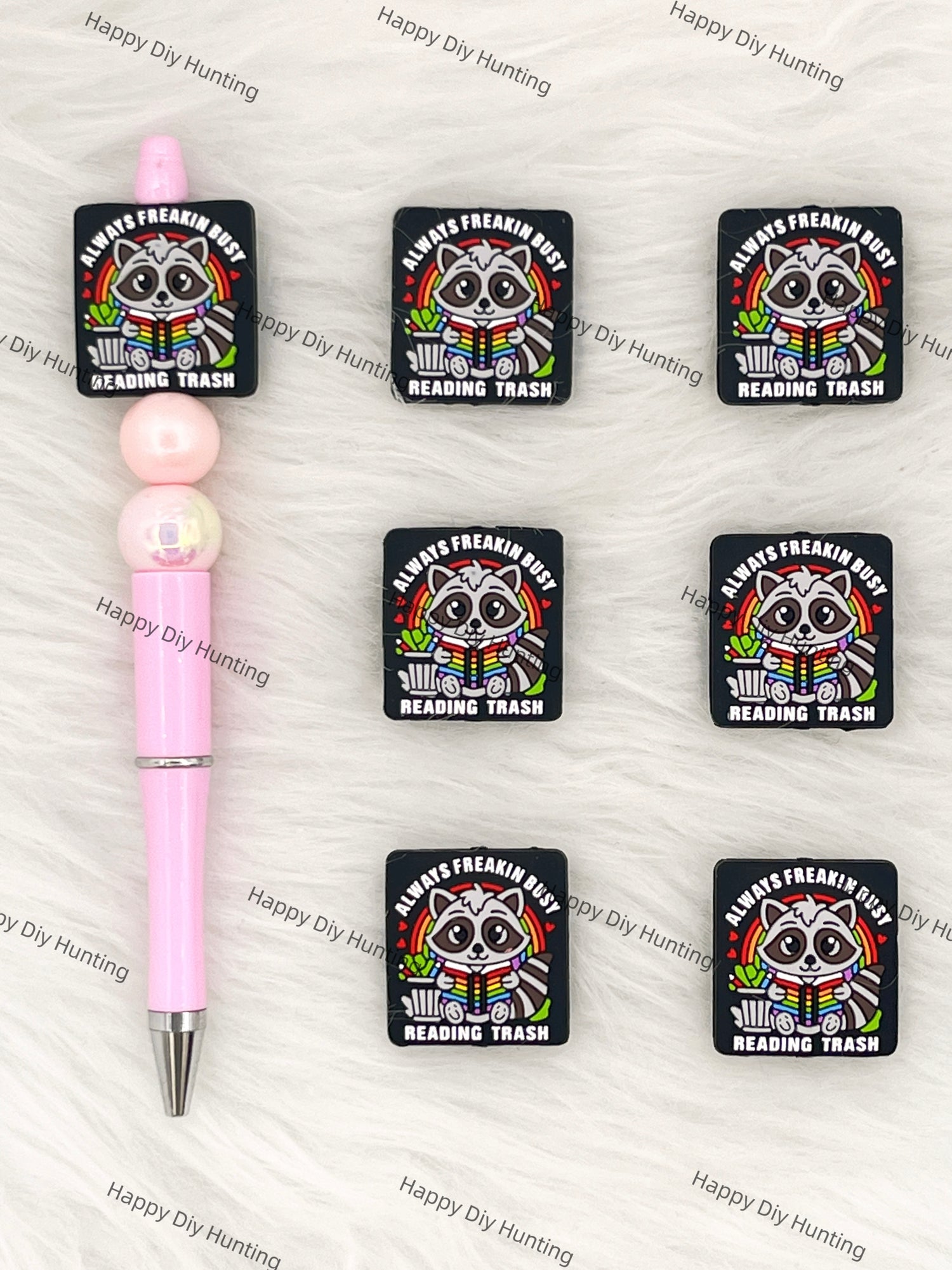 Always Freakin Busy Reading Trash Silicone Focal Beads Wholesale, silicone focal beads for pens