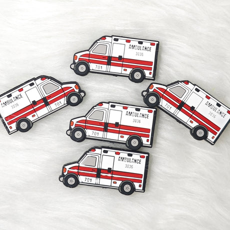 Ambulance Car Silicone Focal Beads Wholesale