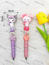 Cute Fluffy Animal Pen Topper Assembled with Rhinestone Beadable Pen for Craft Showcase
