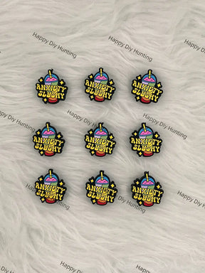 Anxiety Slushy Drink Silicone Focal Beads for Trendy Slogan Beadable Pen