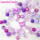 Assorted Beads  -  Purple Mix Beads with Be Kind Butterfly Silicone Focals Beads