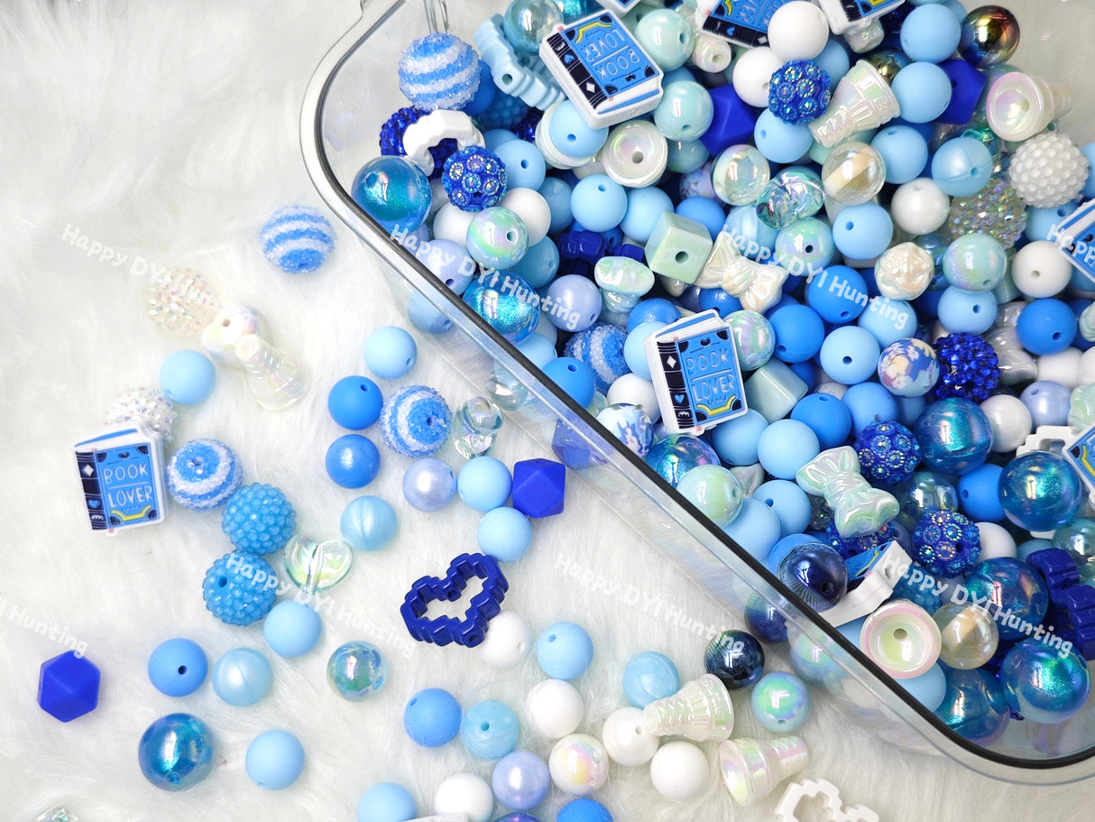 Assorted Beads with Book Lover Silicone Focal Beads