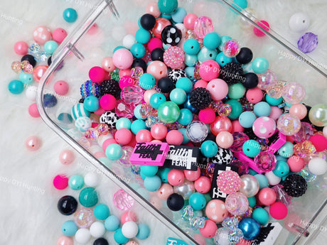 Assorted Beads with Faith Over Fear Silicone Focal Beads