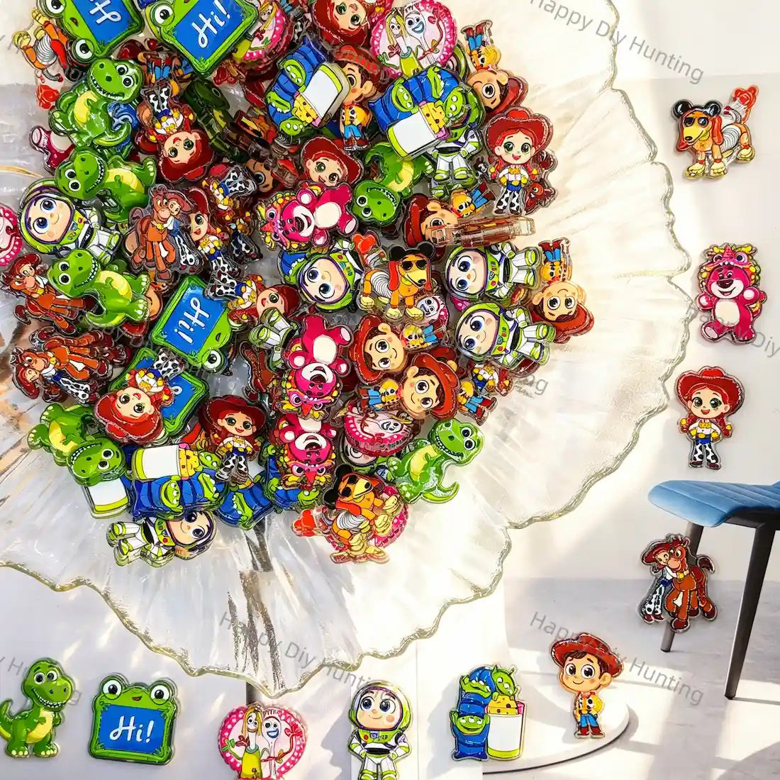 mixed assorted cartoon cowboy and space figure acrylic focal beads for diy beadable pen craft wholesale