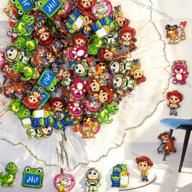 mixed assorted cartoon cowboy and space figure acrylic focal beads for diy beadable pen craft wholesale