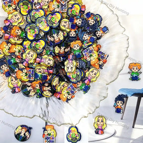 mixed assorted halloween cartoon witch character acrylic focal beads for diy beadable pen craft wholesale