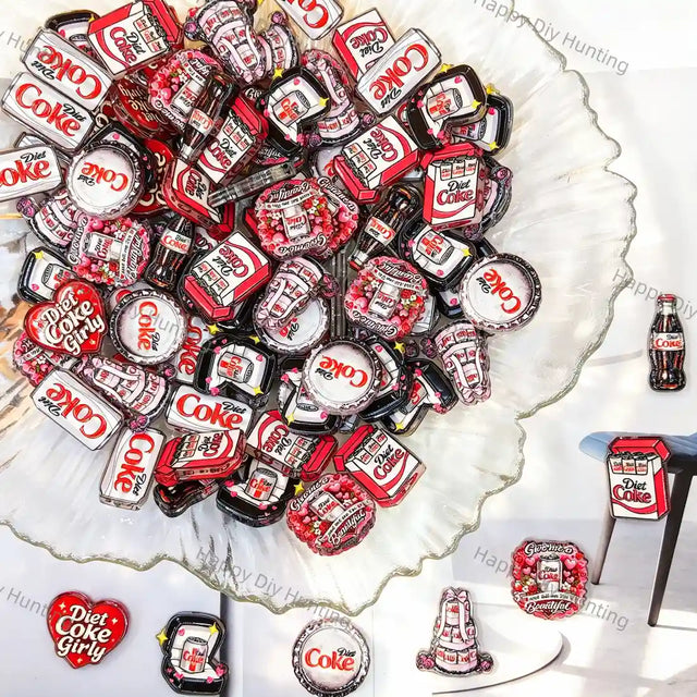 mixed assorted retro soda can and bottle acrylic focal beads for diy beadable pen craft wholesale