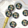Black round daisy Autism Mama printed silicone focal beads for beadable pen diy handmade crafts wholesale