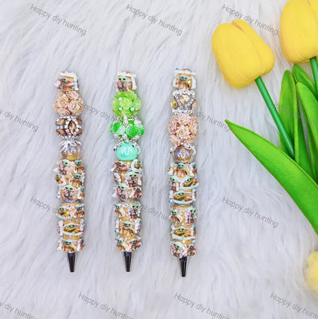Baby Yoda DIY Beadable Pens Wholesale, Beadable Pens Supplies2