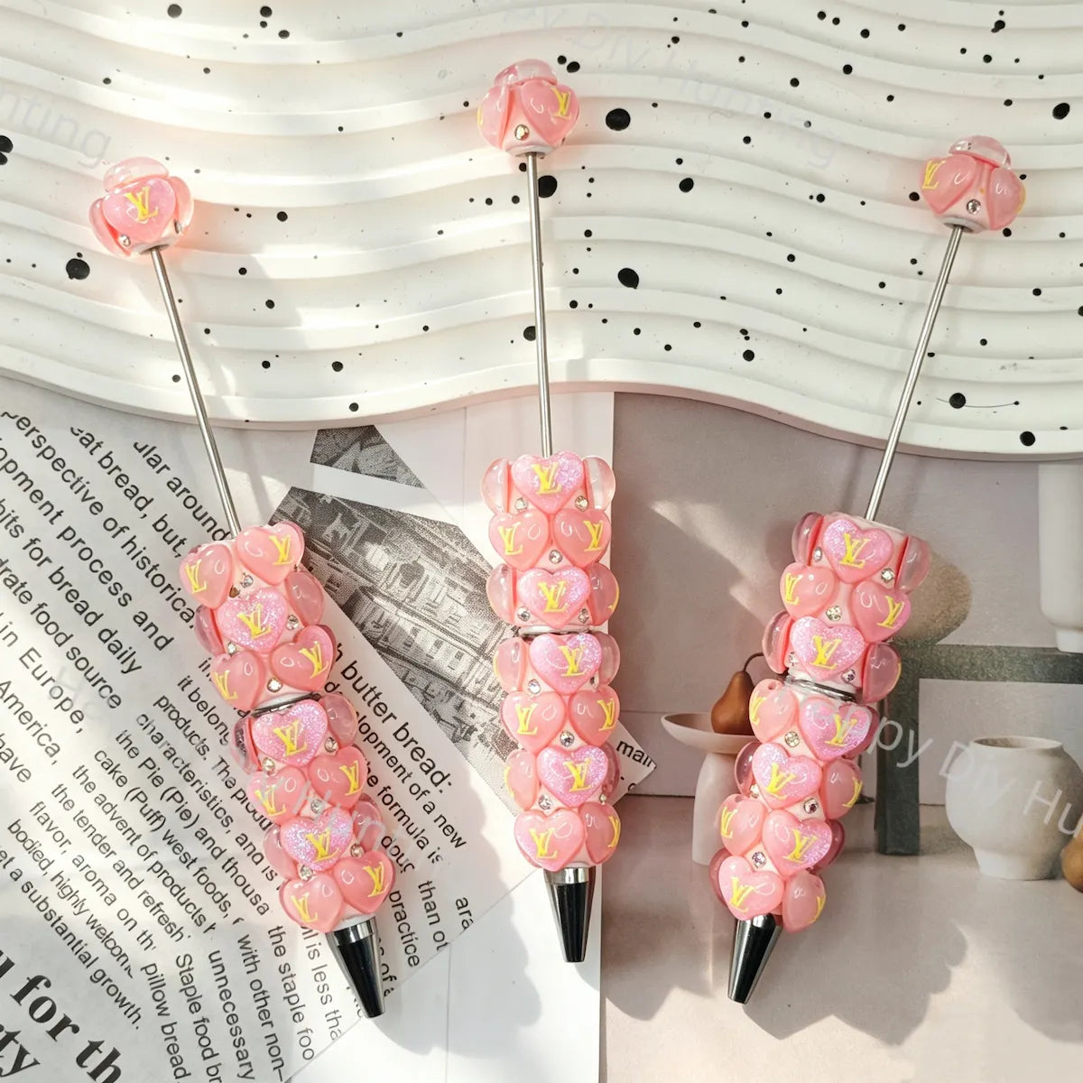 Bady_Pink_Luxury_LV_Print_Heart_Beadable_Pens_Wholesale_Matches_All_Focal_Beads_Pen_Toppers1
