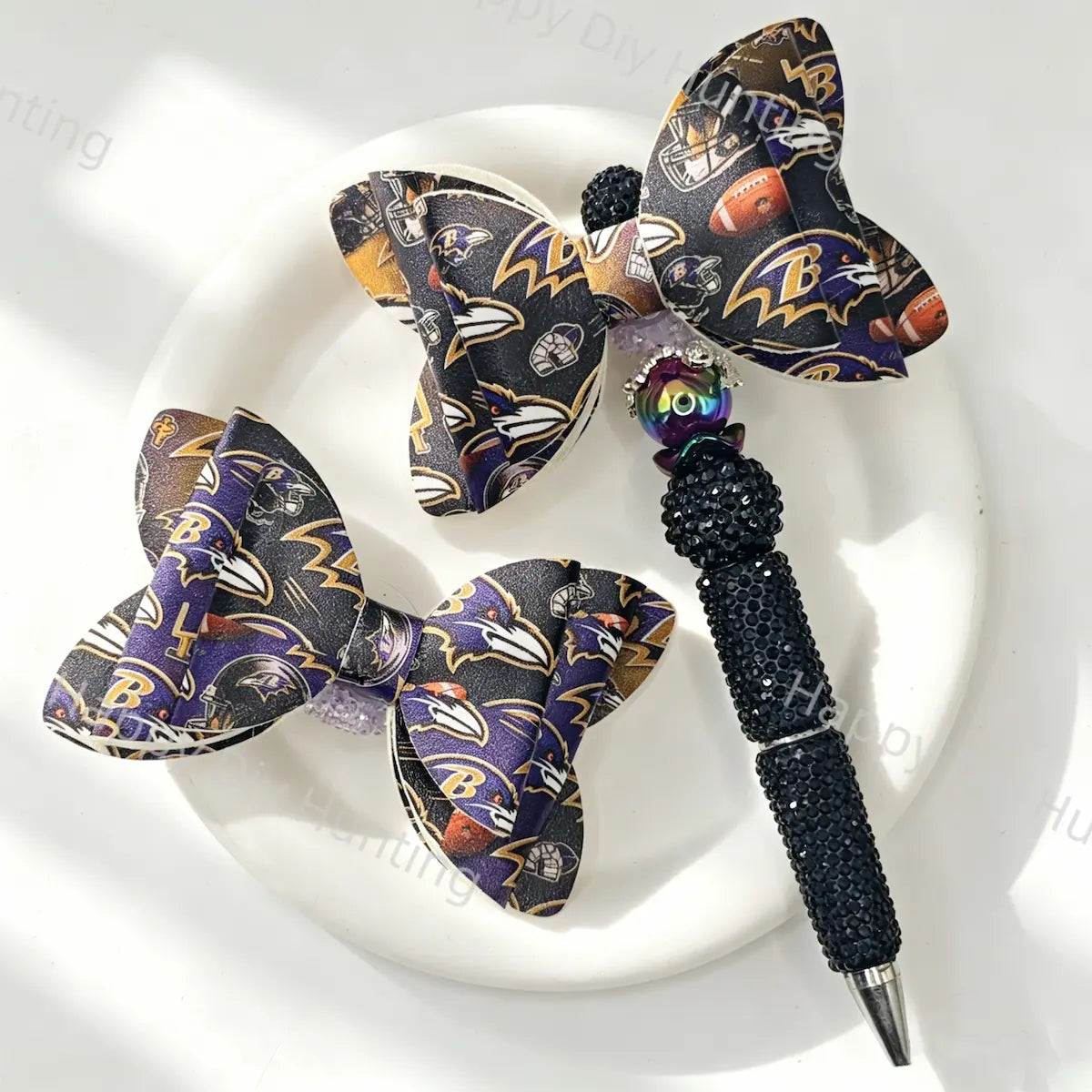 Baltimore Ravensa Football Bow Beads for DIY Beadable Pens