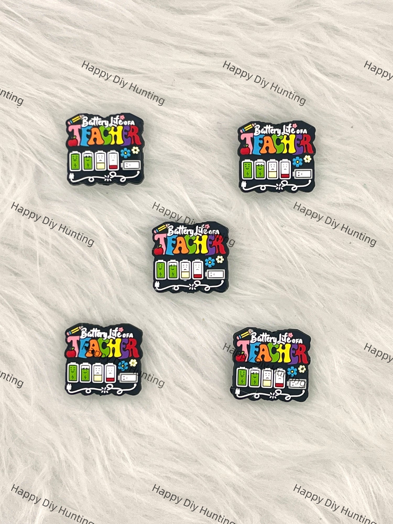 Battery Life Of A Teacher Silicone Focal Bead