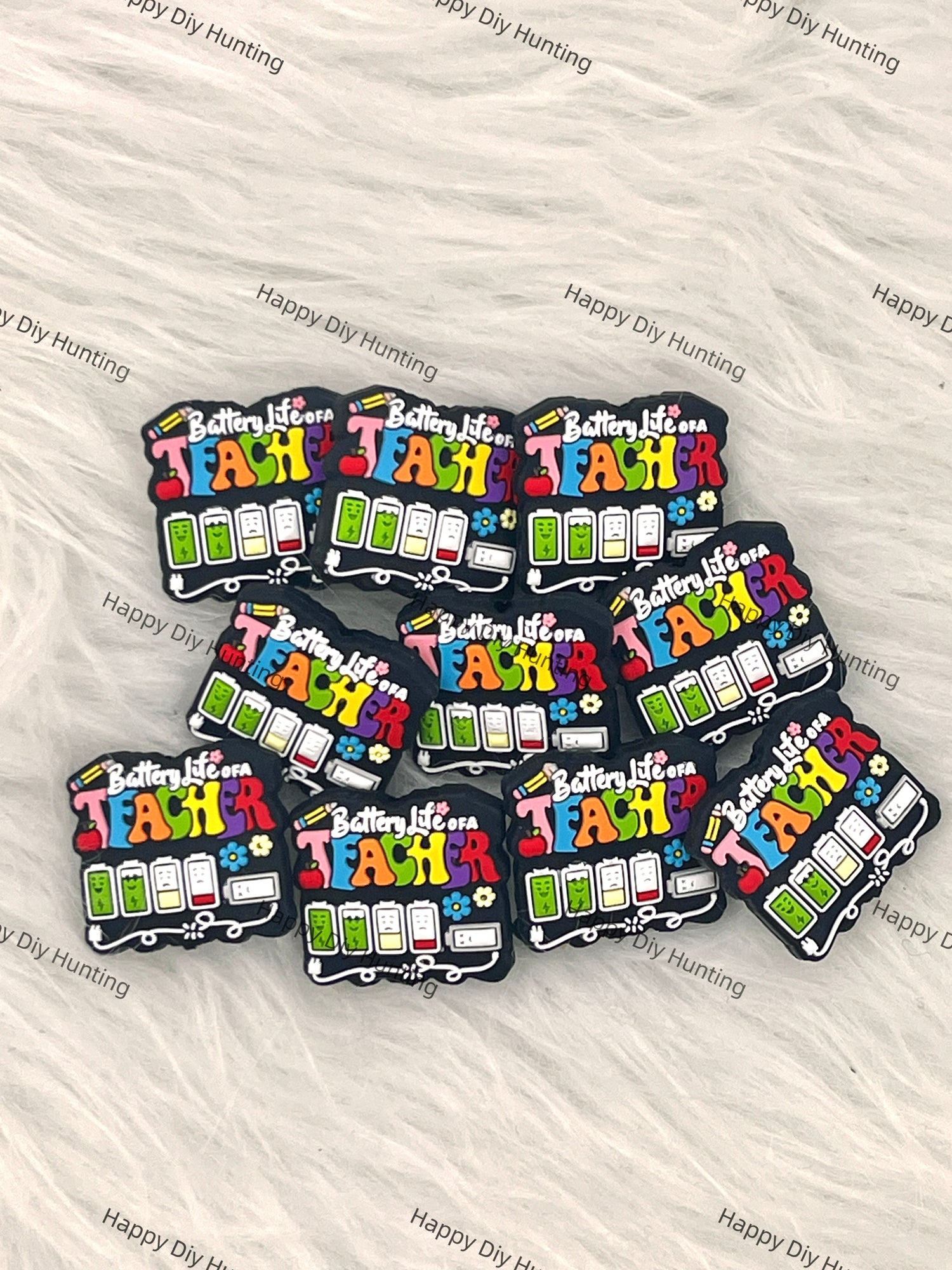 Battery Life Of A Teacher Silicone Focal Bead