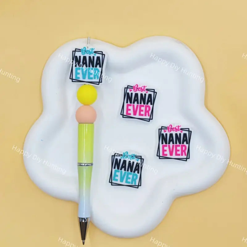 Multi-color letter quote silicone focal beads for custom beaded pen making