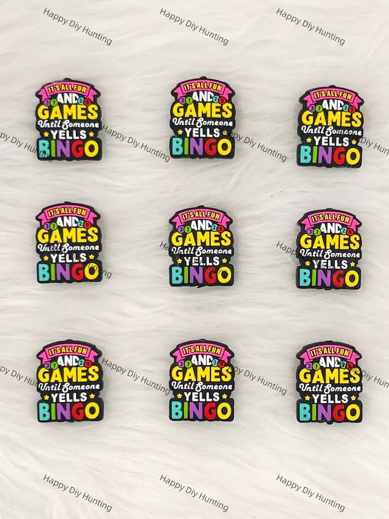 Bingo Fun Quote Silicone Focal Beads Wholesale for Pen DIY