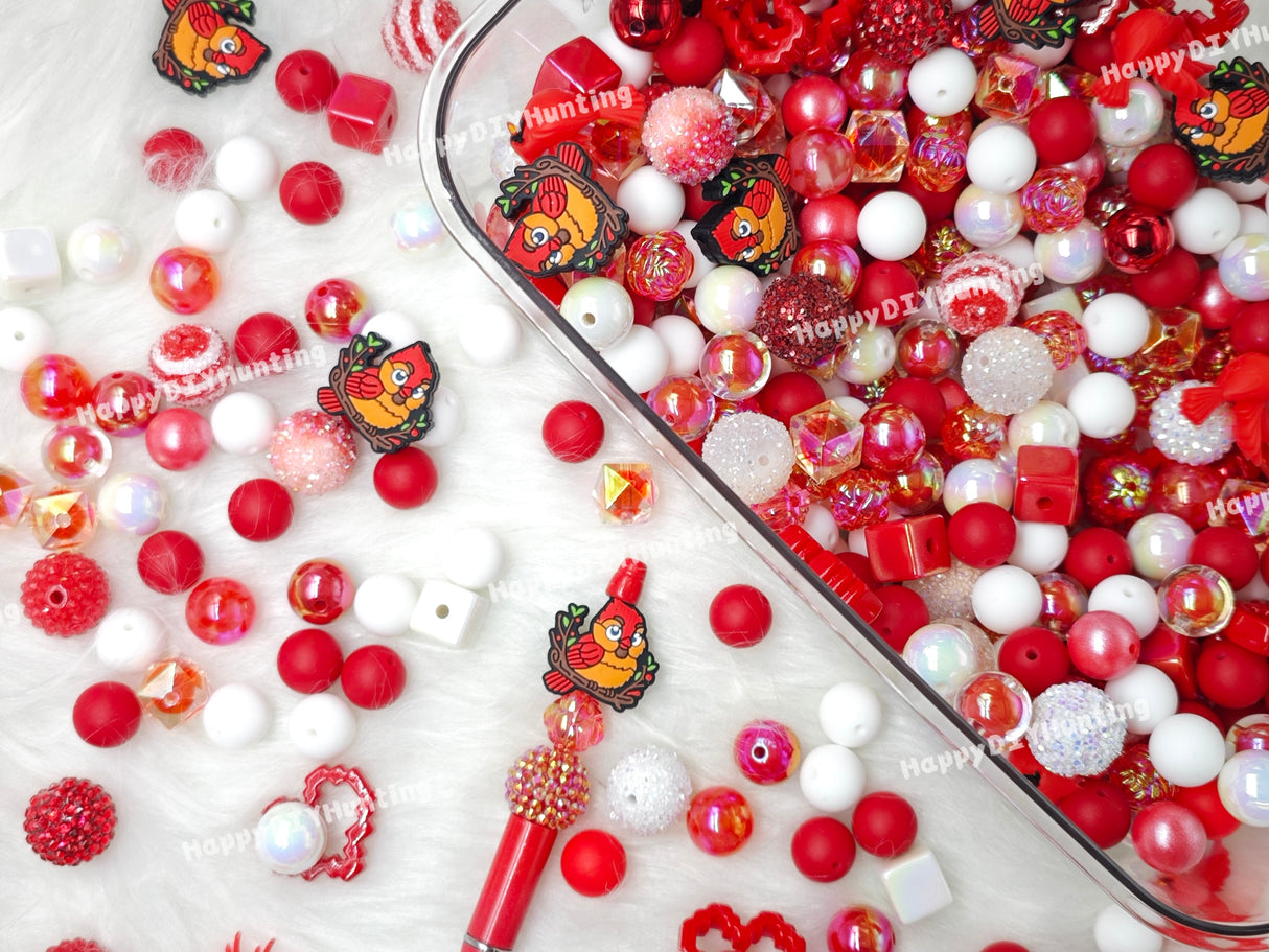 Assorted Beads - Cardinals