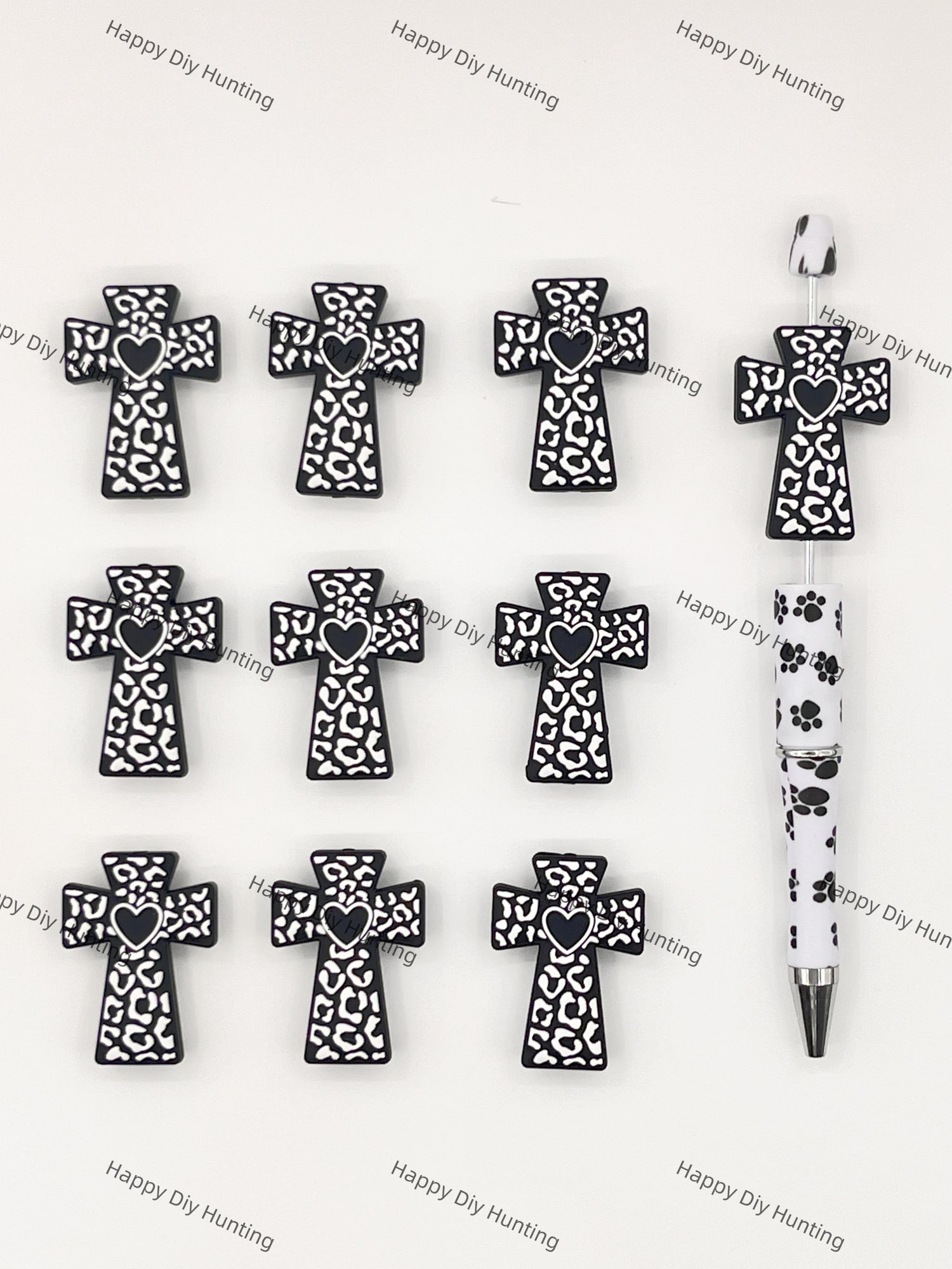 Black Cross Silicone Focal Beads Wholesale, silicone focal beads for pens
