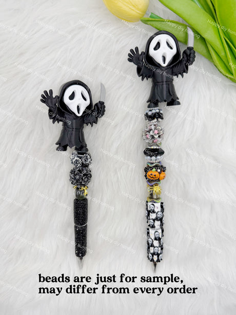 Black_Ghost_Face_with_Knife_3D_Printed_Pen_Topper-pen-decoration-display