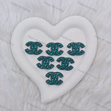 Black Green CC Silicone Focal Beads, Wholesale Silicone Focal Beads for Pens