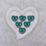 Black Green Heart CHANEL Silicone Focal Beads For DIY Beadable Pens