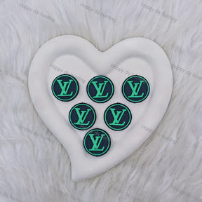 Black Green Round LV Silicone Focal Beads For DIY Beadable Pens