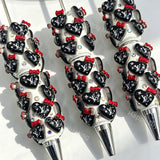 Black Heart Bow LV Beadable Pens Wholesale,Matches All Focal Beads & Pen Toppers