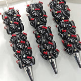 Black Heart LV Beadable Pens Wholesale,Matches All Focal Beads & Pen Toppers