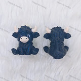 Black Highland Cow 3D Pen Topper (No Hole) for DIY Beadable Pens Wholesale