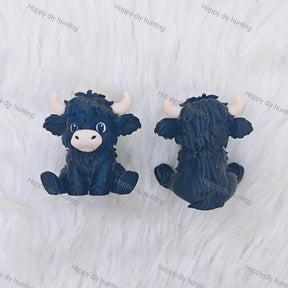 Black Highland Cow 3D Pen Topper (No Hole) for DIY Beadable Pens Wholesale