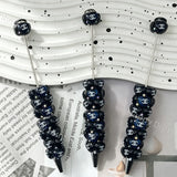 Black Luxury CHANEL Print Heart Beadable Pens Wholesale, Matches All Focal Beads & Pen Toppers
