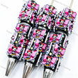 black base pink bow 3d cartoon girl focal bead beadable pens for diy handmade craft stationery wholesale