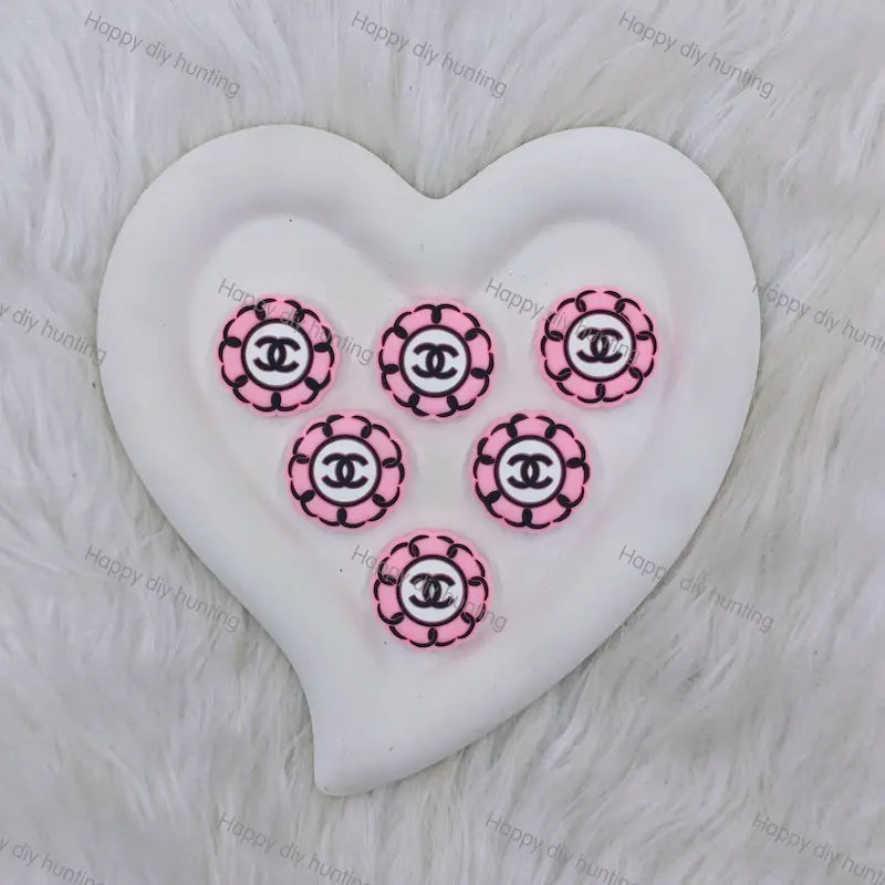 Black Pink Round CHANEL Silicone Focal Beads For DIY Beadable Pens