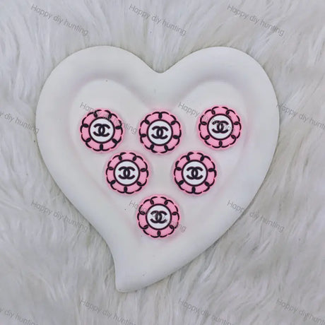 Black Pink Round CHANEL Silicone Focal Beads For DIY Beadable Pens