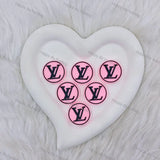 Black Pink Round LV Silicone Focal Beads For DIY Beadable Pens