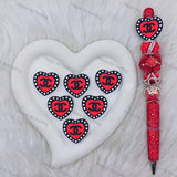 Black Red Heart CHANEL Silicone Focal Beads For DIY Beadable Pens2