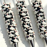 Black White Cartoon Puppy Character Beadable Pens Wholesale,Matches All Focal Beads & Pen Toppers