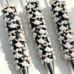 Black White Cartoon Puppy Character Beadable Pens Wholesale,Matches All Focal Beads & Pen Toppers