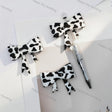 black white cow print bow silicone focal beads for diy beadable pen & handmade craft wholesale