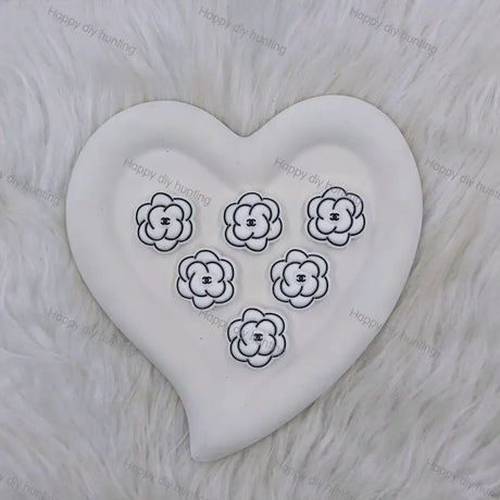 Black White Floral CHANEL Silicone Focal Beads For DIY Beadable Pens