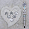 Black White Floral CHANEL Silicone Focal Beads For DIY Beadable Pens