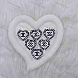 Black White Heart CHANEL Silicone Focal Beads For DIY Beadable Pens
