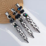 Black white horned character beadable pen, edgy cute DIY craft stationery supplies
