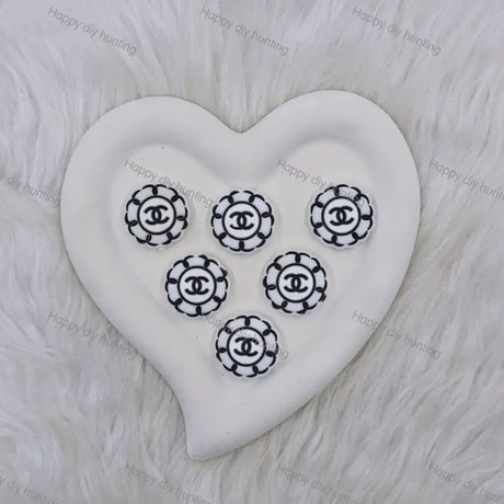 Black White Round CHANEL Silicone Focal Beads For DIY Beadable Pens