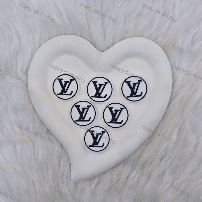 Black White Round LV Silicone Focal Beads For DIY Beadable Pens